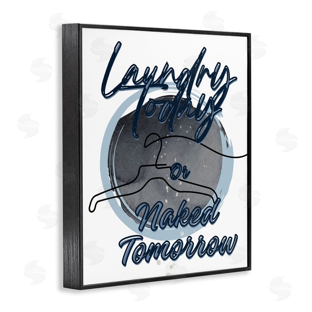 Jesse Keith Laundry Phrase with Hanger Contour Black Framed Giclee Print Wall Art