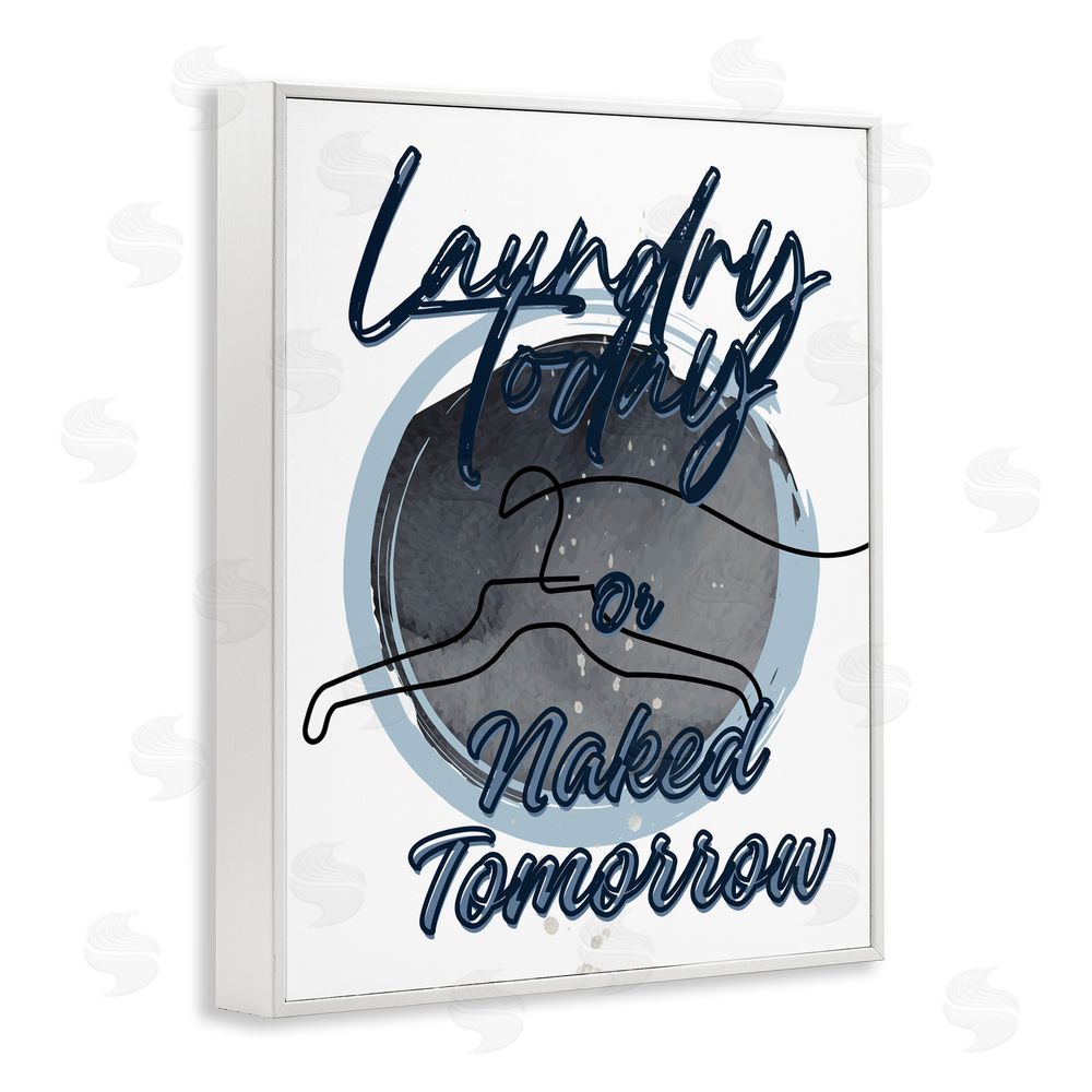 Jesse Keith Laundry Phrase with Hanger Contour White Framed Giclee Print Wall Art