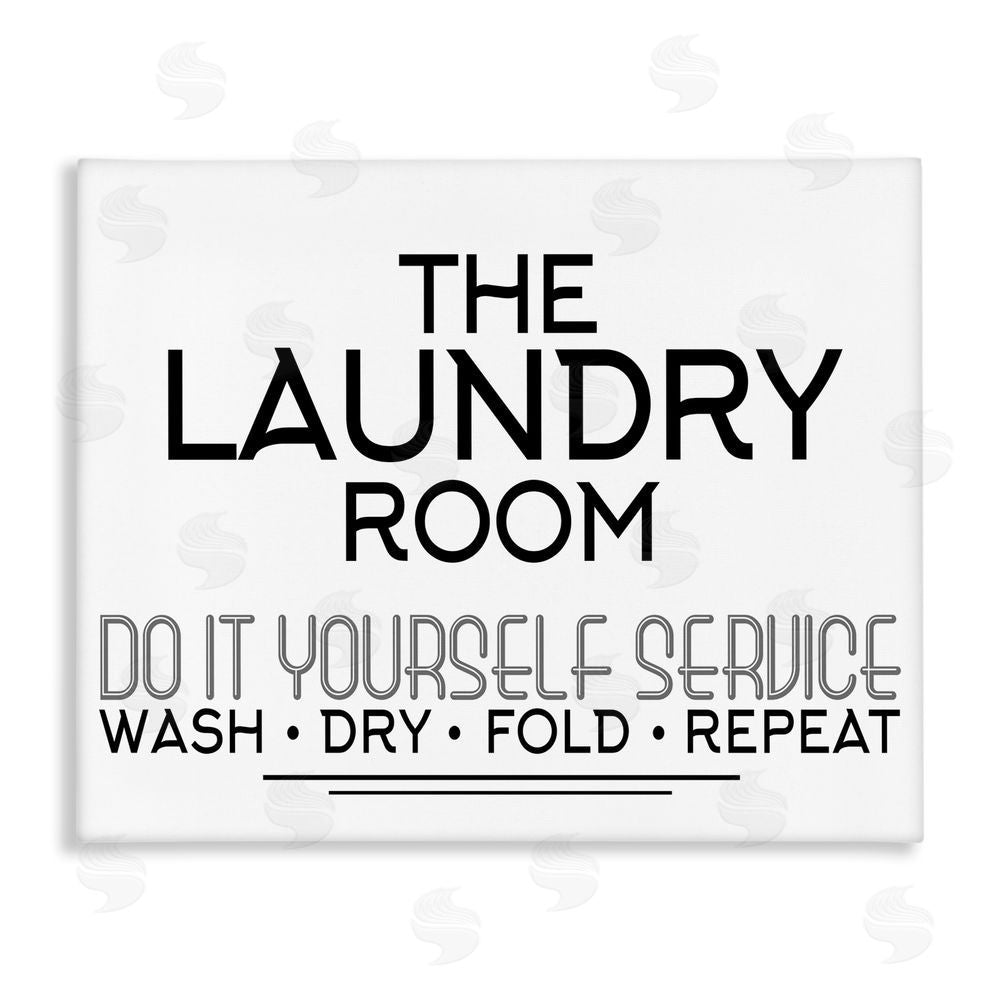Kim Allen Do It Yourself Laundry Minimal Stretched Canvas Wall Art Print