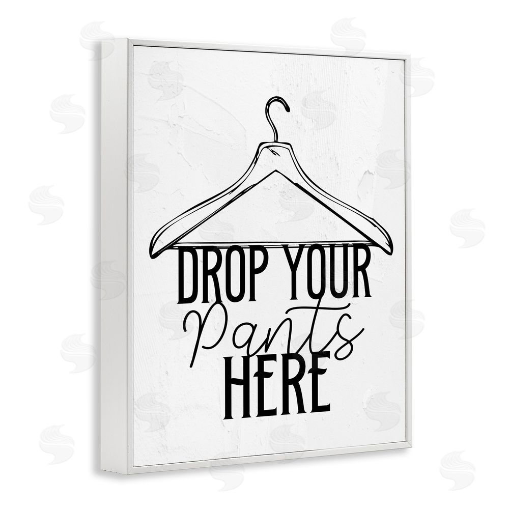 Kim Allen Drop Pants Here with Hanger White Framed Giclee Print Wall Art