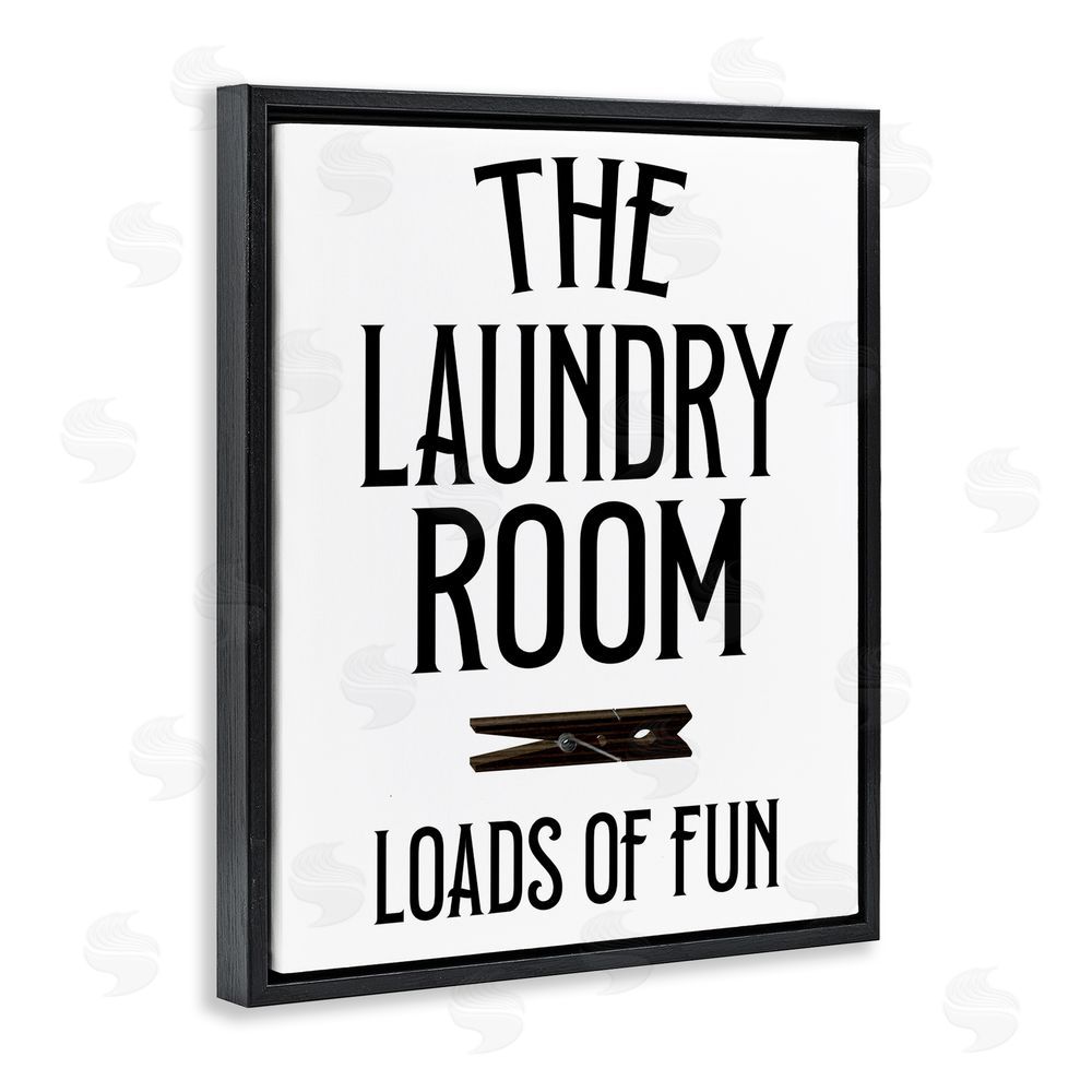 Kim Allen Loads Of Fun Clothespin Black Floating Frame Canvas Wall Art Print
