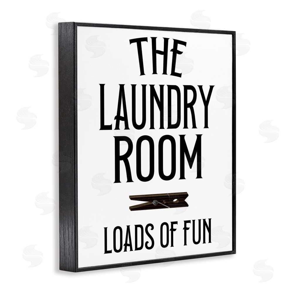 Kim Allen Loads Of Fun Clothespin Black Framed Giclee Print Wall Art