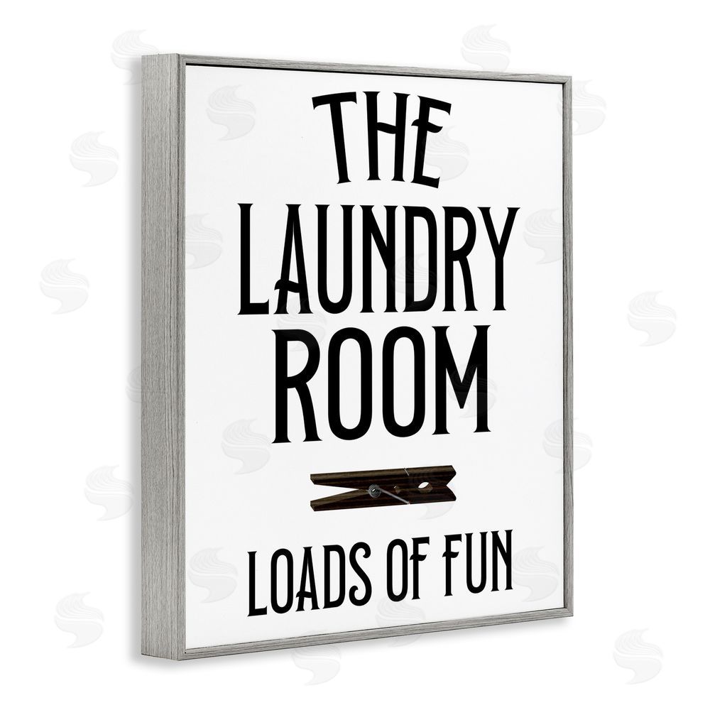 Kim Allen Loads Of Fun Clothespin Gray Framed Giclee Print Wall Art