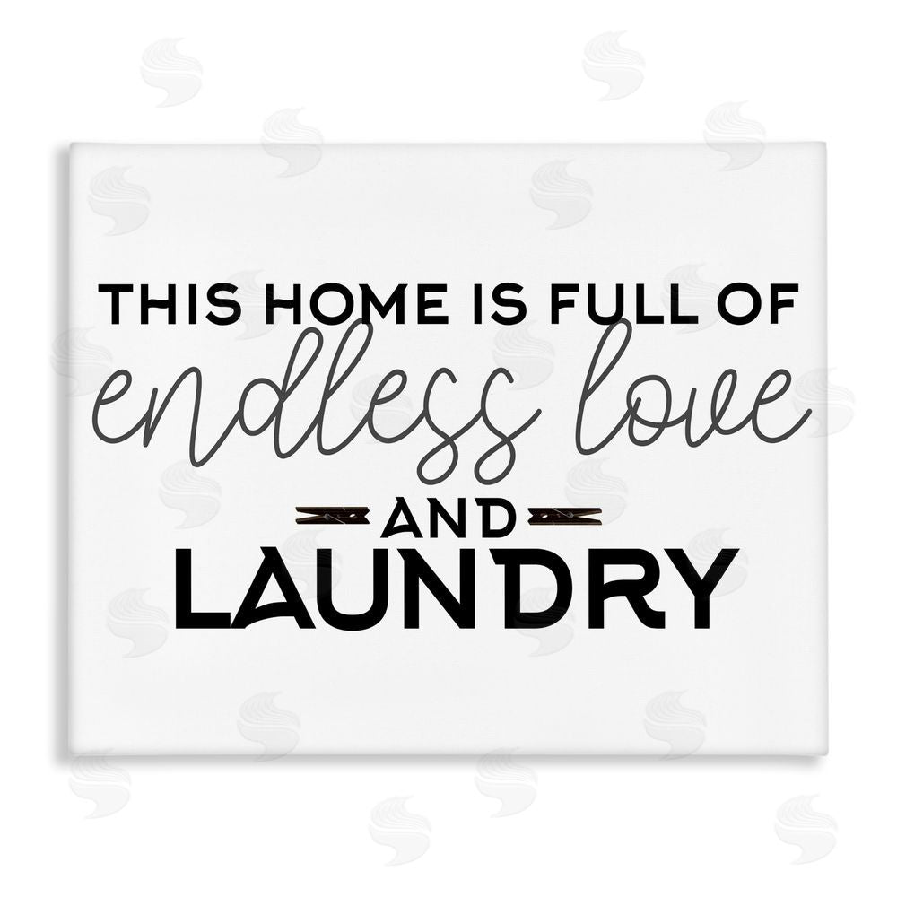 Kim Allen Endless Love & Laundry Minimal Stretched Canvas Wall Art Print