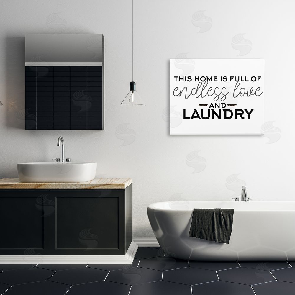 Kim Allen Endless Love & Laundry Minimal Stretched Canvas Wall Art Print in Room