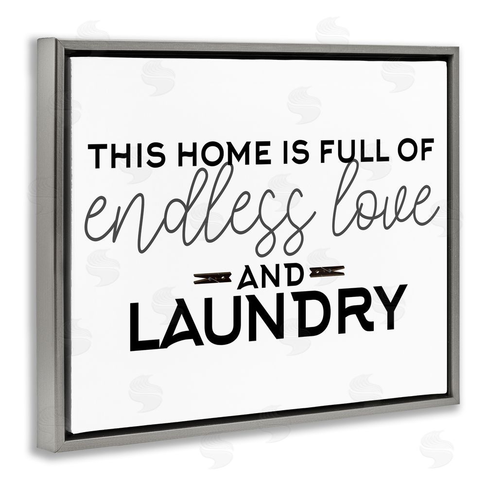 Kim Allen Endless Love & Laundry Minimal Gray Floating Frame Canvas Wall Art Print