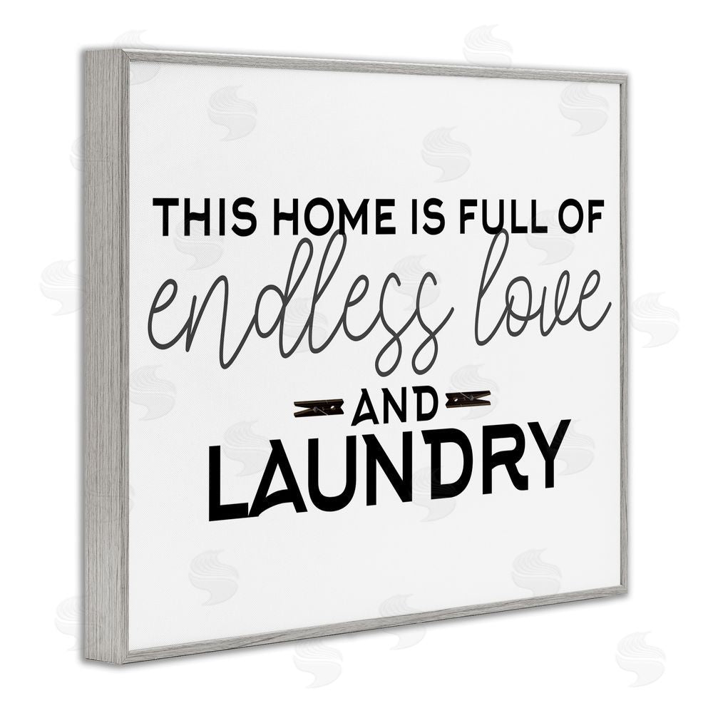 Kim Allen Endless Love & Laundry Minimal Gray Framed Giclee Print Wall Art