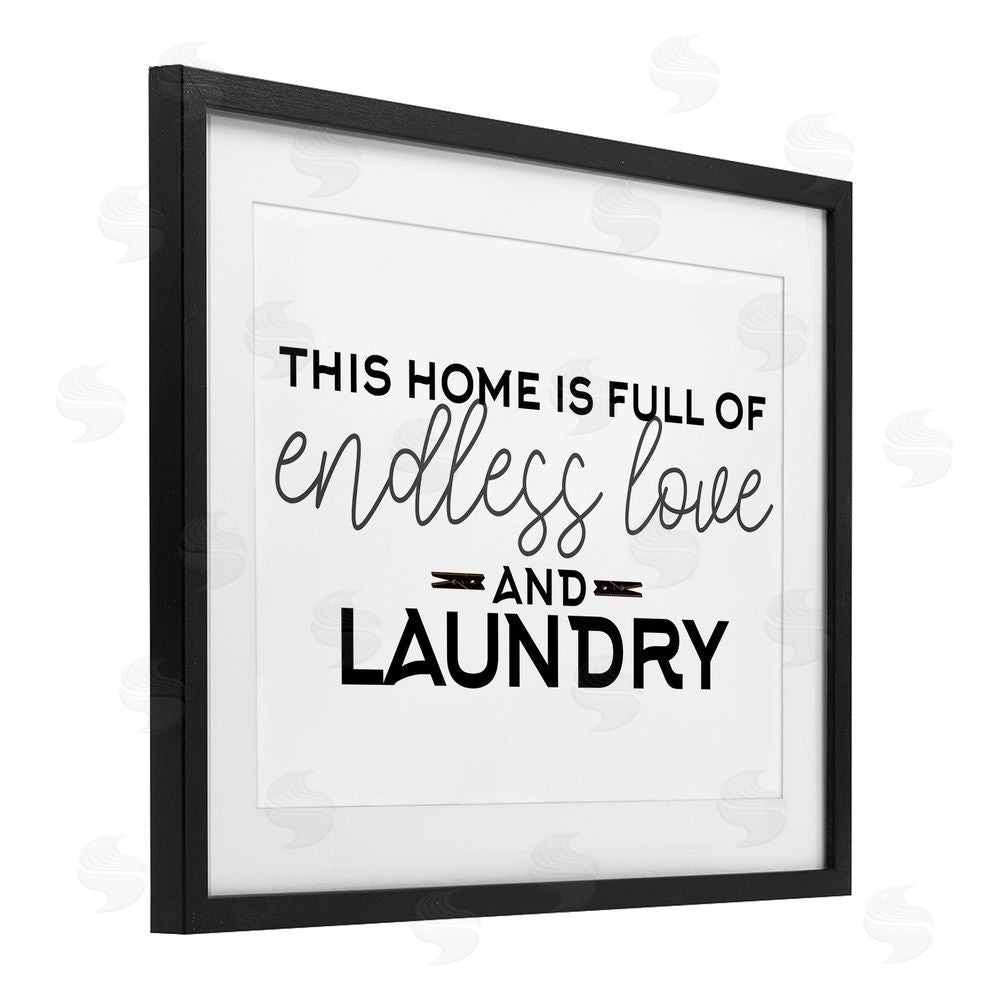 Kim Allen Endless Love & Laundry Minimal Black Framed Print Under Glass Wall Art