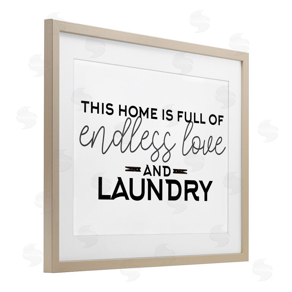 Kim Allen Endless Love & Laundry Minimal Brown Framed Print Under Glass Wall Art