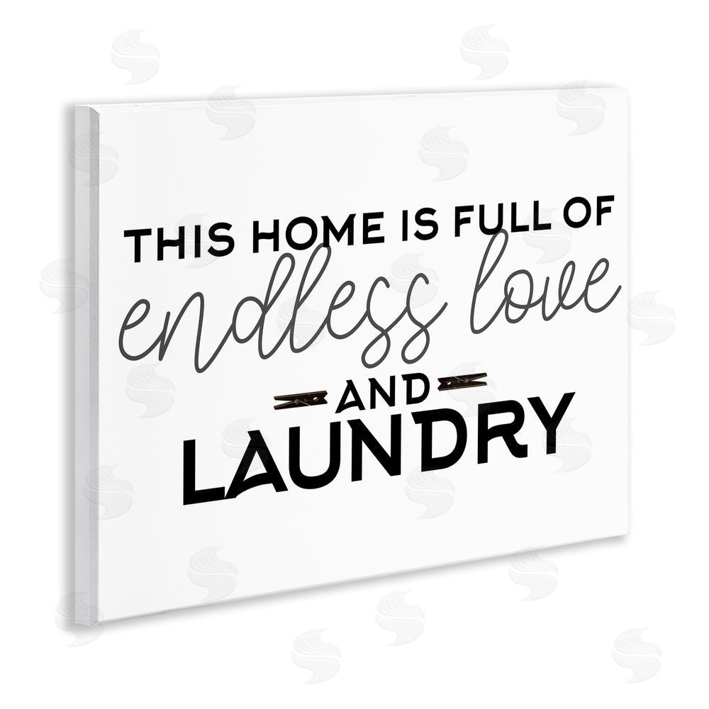 Kim Allen Endless Love & Laundry Minimal Wooden Wall Plaque Art Print