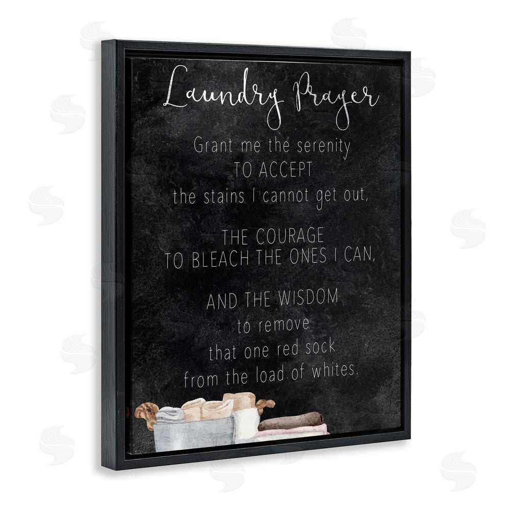 Kim Allen Accept The Stains Laundry Prayer Black Floating Frame Canvas Wall Art Print