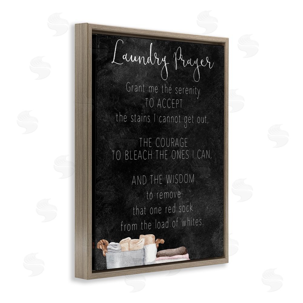 Kim Allen Accept The Stains Laundry Prayer Brown Floating Frame Canvas Wall Art Print