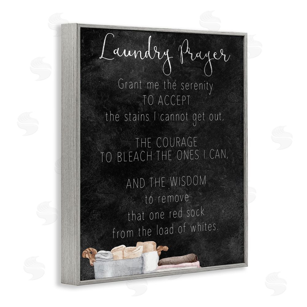 Kim Allen Accept The Stains Laundry Prayer Gray Framed Giclee Print Wall Art