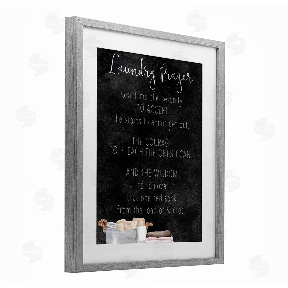 Kim Allen Accept The Stains Laundry Prayer Gray Framed Print Under Glass Wall Art