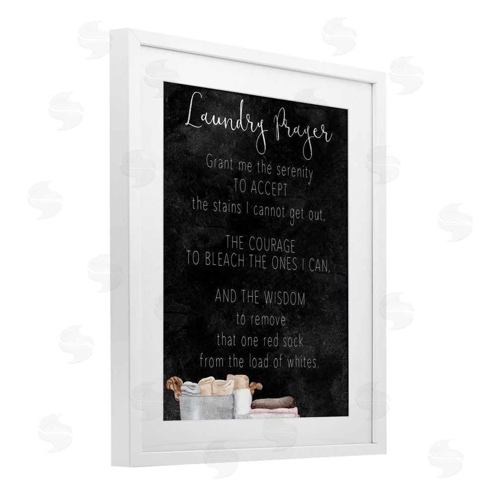 Kim Allen Accept The Stains Laundry Prayer White Framed Print Under Glass Wall Art