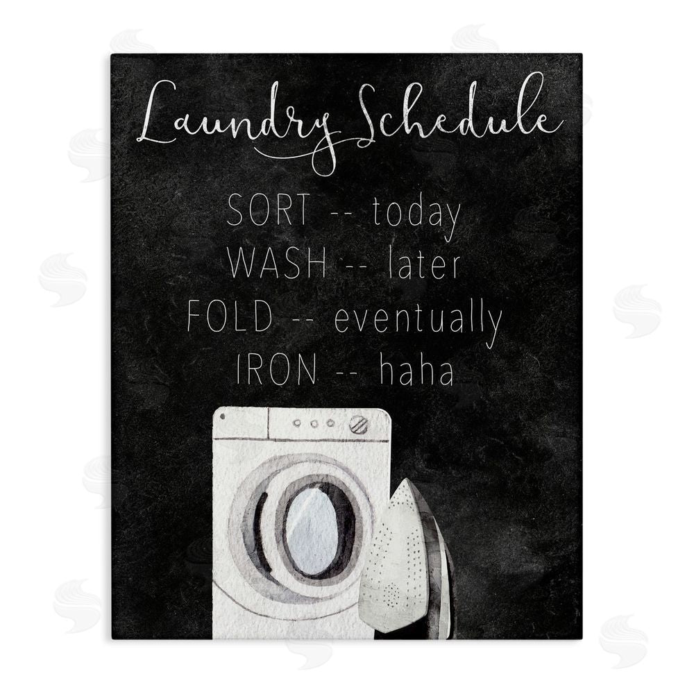 Kim Allen Lazy Laundry Schedule Humor Stretched Canvas Wall Art Print