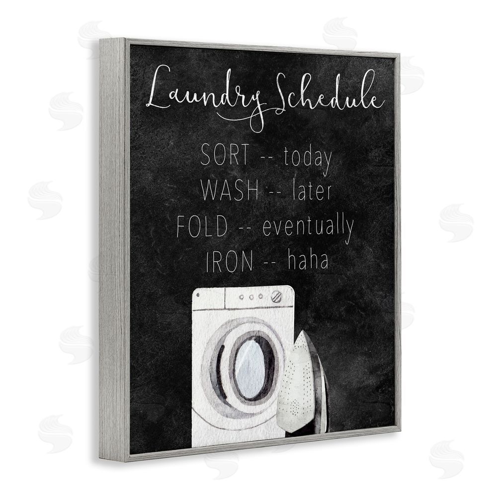 Kim Allen Lazy Laundry Schedule Humor Gray Framed Giclee Print Wall Art