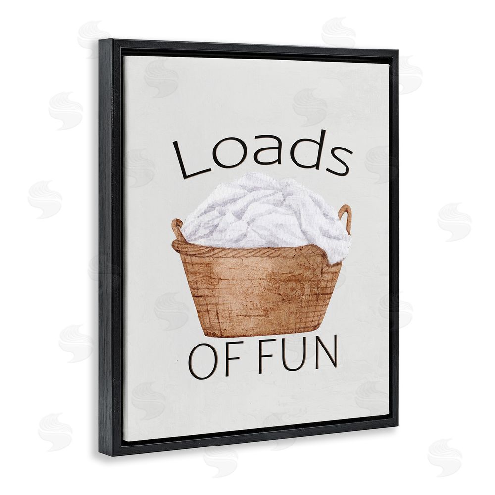 Kim Allen Loads Of Fun Laundry Basket Black Floating Frame Canvas Wall Art Print