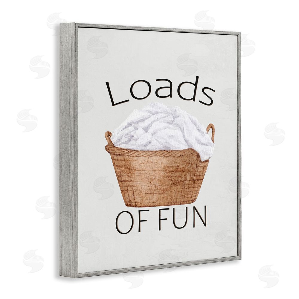 Kim Allen Loads Of Fun Laundry Basket Gray Framed Giclee Print Wall Art