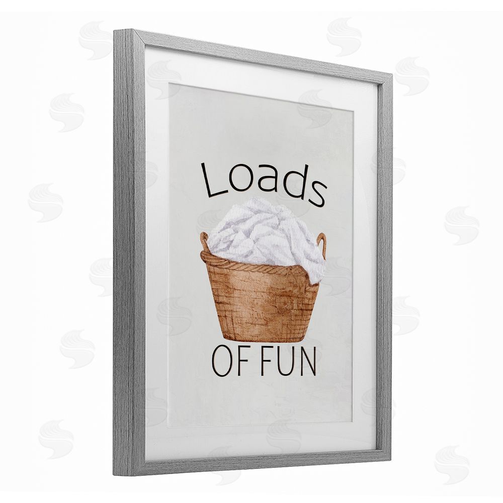 Kim Allen Loads Of Fun Laundry Basket Gray Framed Print Under Glass Wall Art