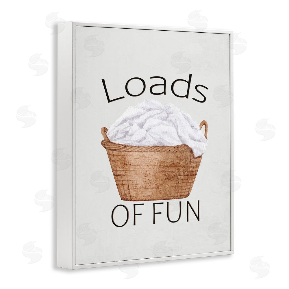 Kim Allen Loads Of Fun Laundry Basket White Framed Giclee Print Wall Art