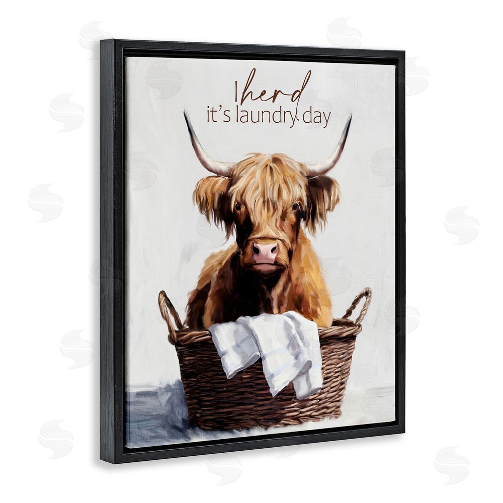 Kim Allen Herd It's Laundry Day Black Floating Frame Canvas Wall Art Print