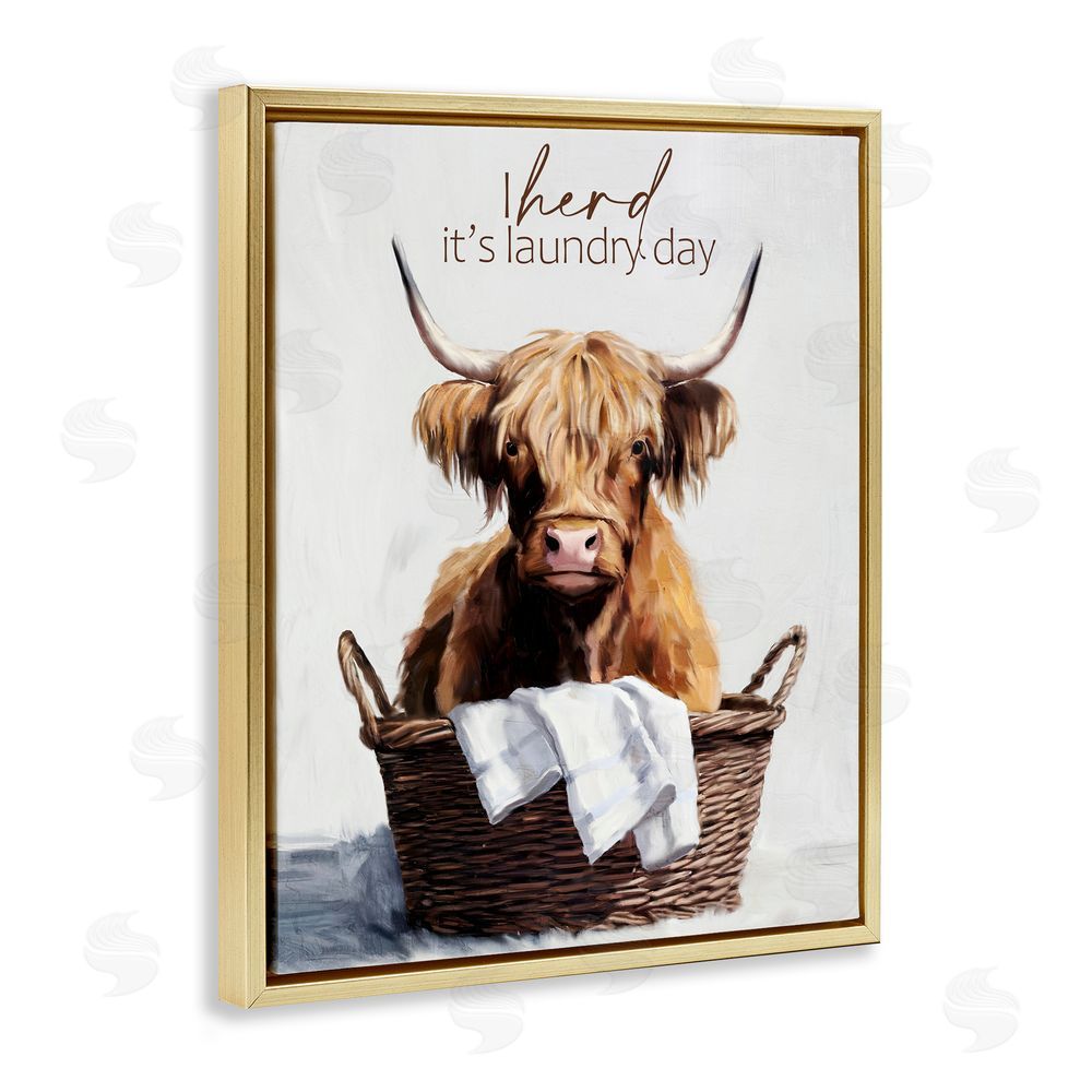 Kim Allen Herd It's Laundry Day Gold Floating Frame Canvas Wall Art Print