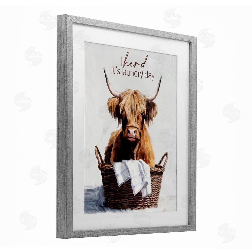 Kim Allen Herd It's Laundry Day Gray Framed Print Under Glass Wall Art