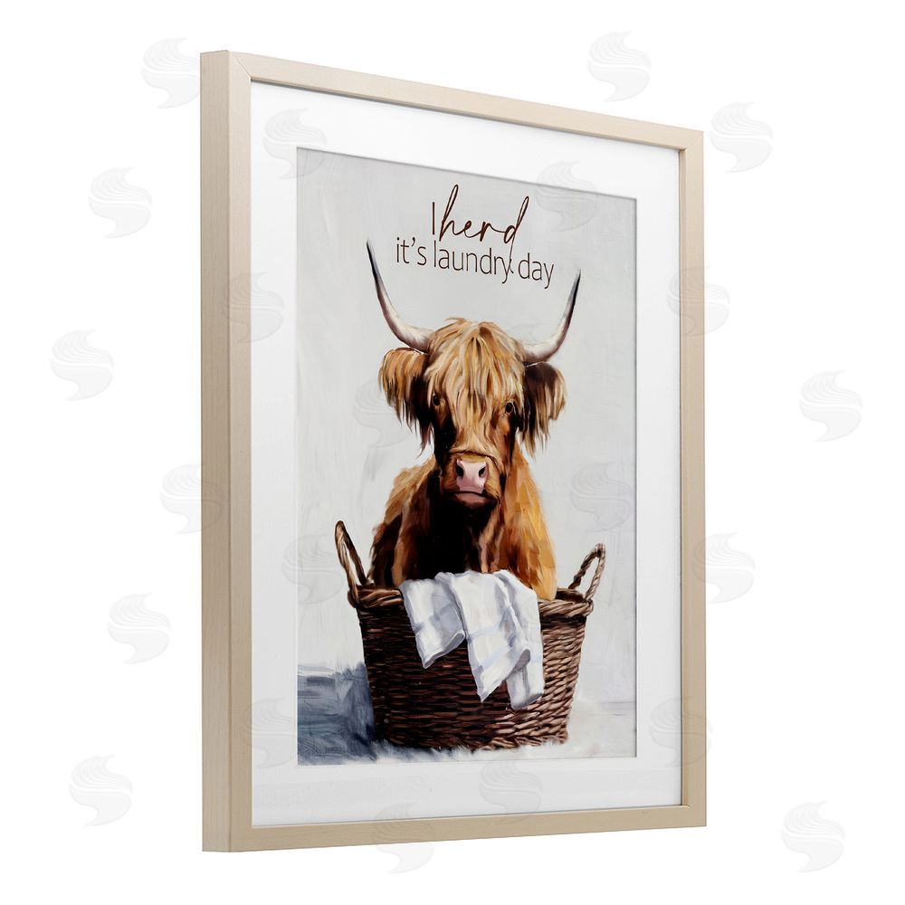 Kim Allen Herd It's Laundry Day Brown Framed Print Under Glass Wall Art