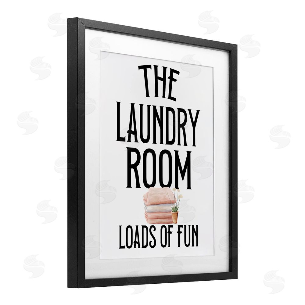 Kim Allen Laundry Room Fun Minimal Black Framed Print Under Glass Wall Art