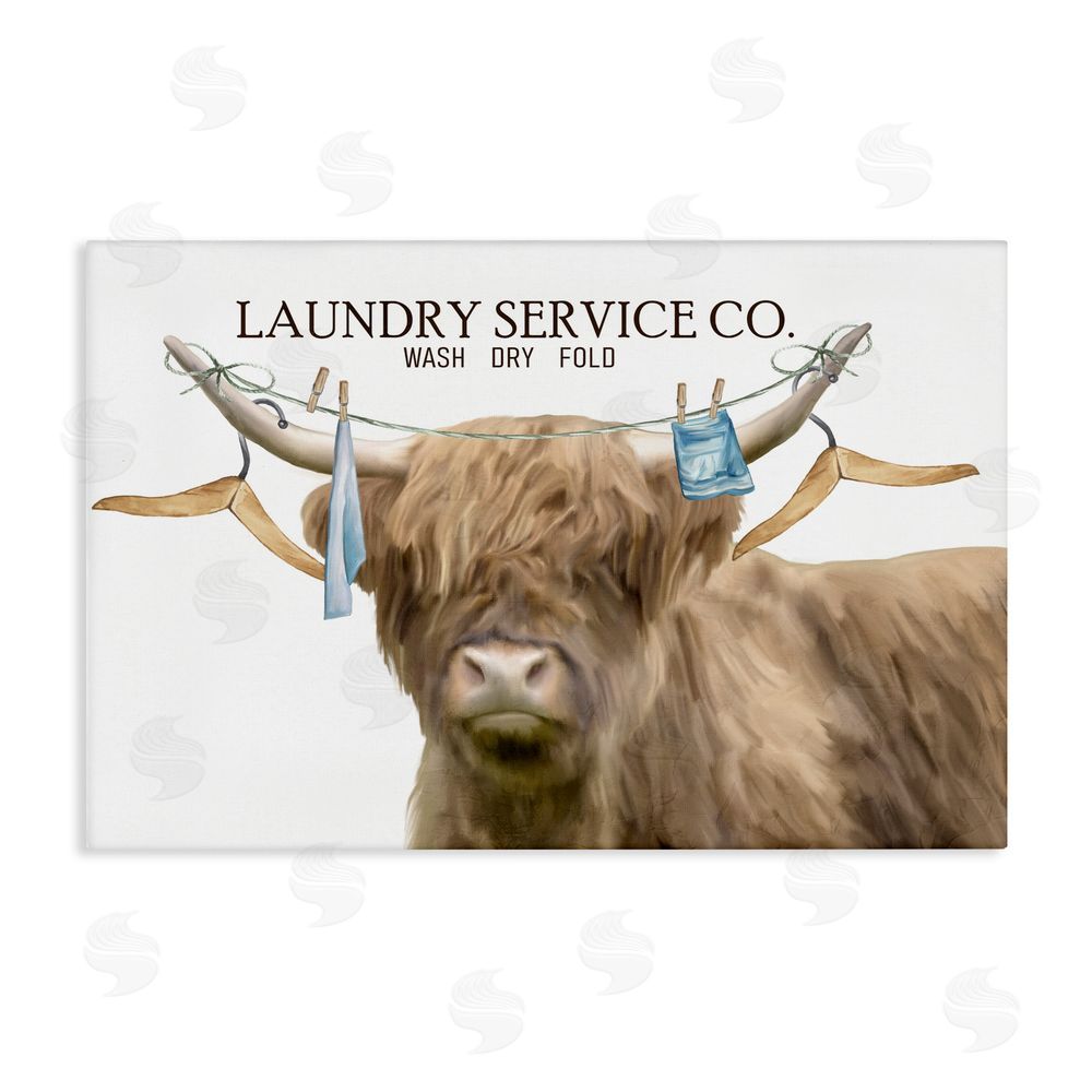Kim Allen Laundry Service Cattle Stretched Canvas Wall Art Print
