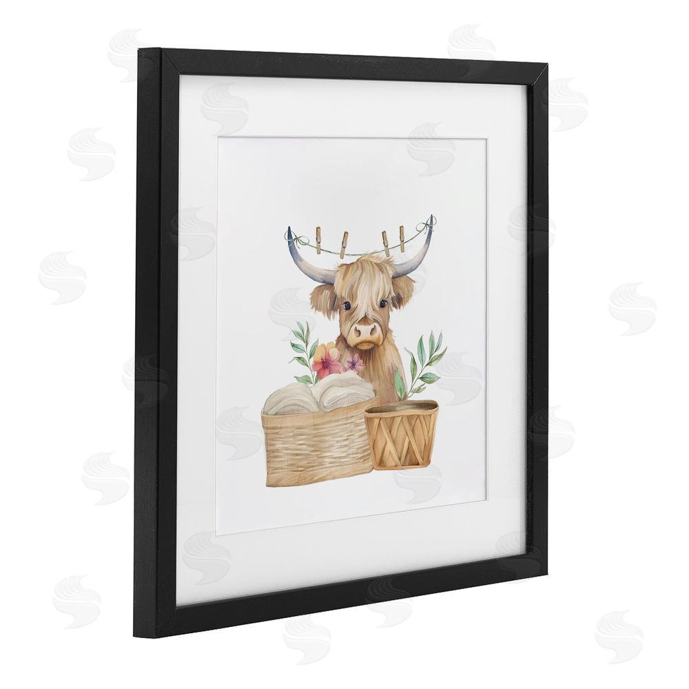 Kim Allen Laundry Day Baby Cattle Black Framed Print Under Glass Wall Art