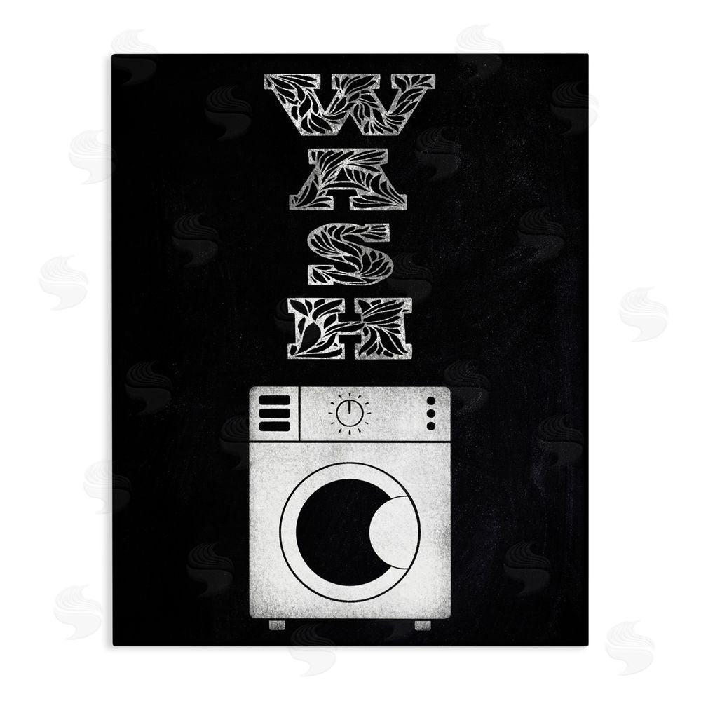 Marcus Prime Laundry Wash Ornate Letters Stretched Canvas Wall Art Print
