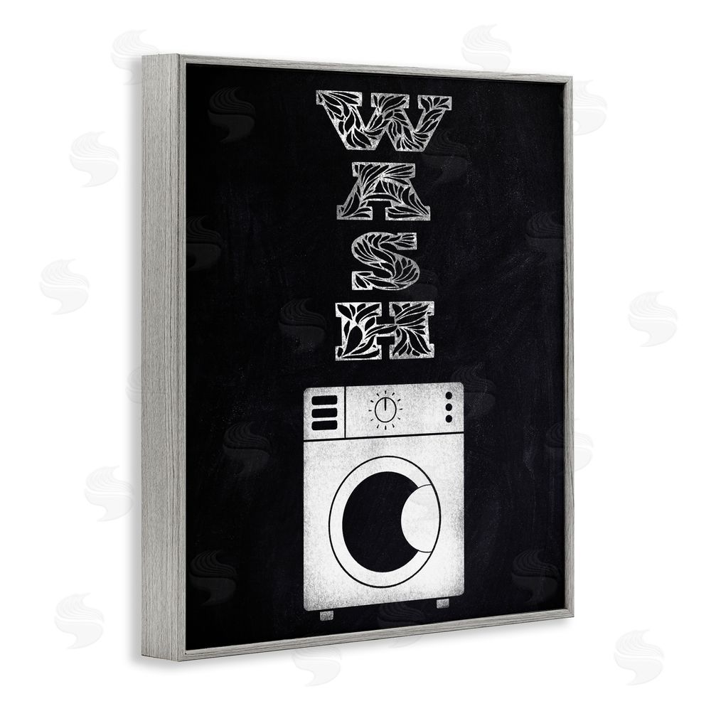 Marcus Prime Laundry Wash Ornate Letters Gray Framed Giclee Print Wall Art