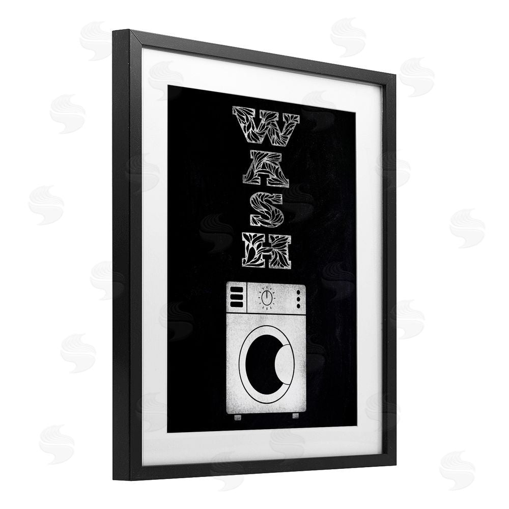 Marcus Prime Laundry Wash Ornate Letters Black Framed Print Under Glass Wall Art