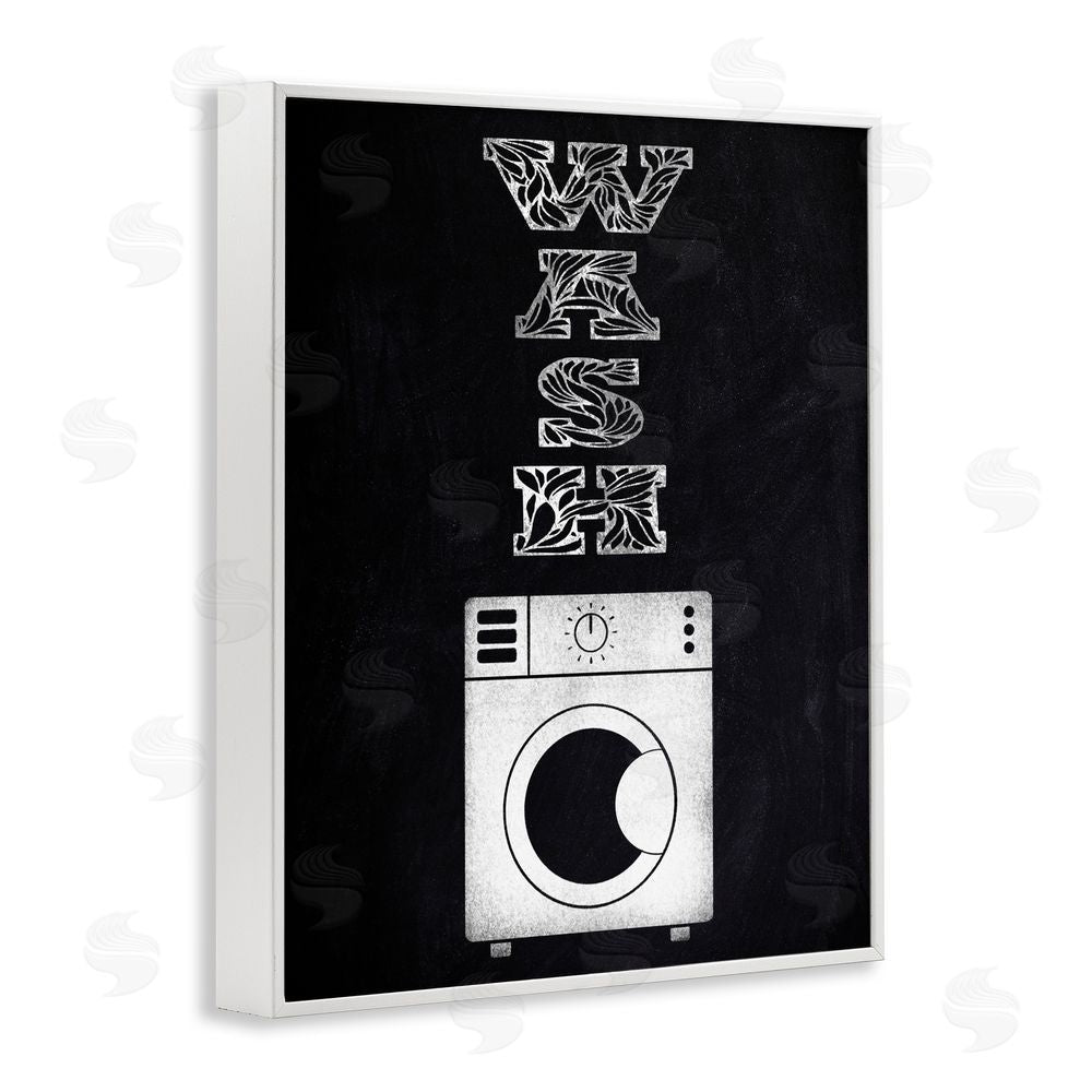 Marcus Prime Laundry Wash Ornate Letters White Framed Giclee Print Wall Art