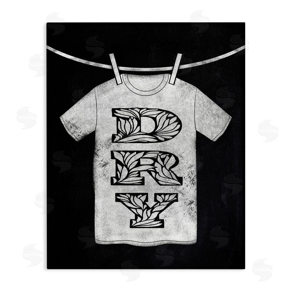 Marcus Prime Laundry Dry Ornate Letters Stretched Canvas Wall Art Print