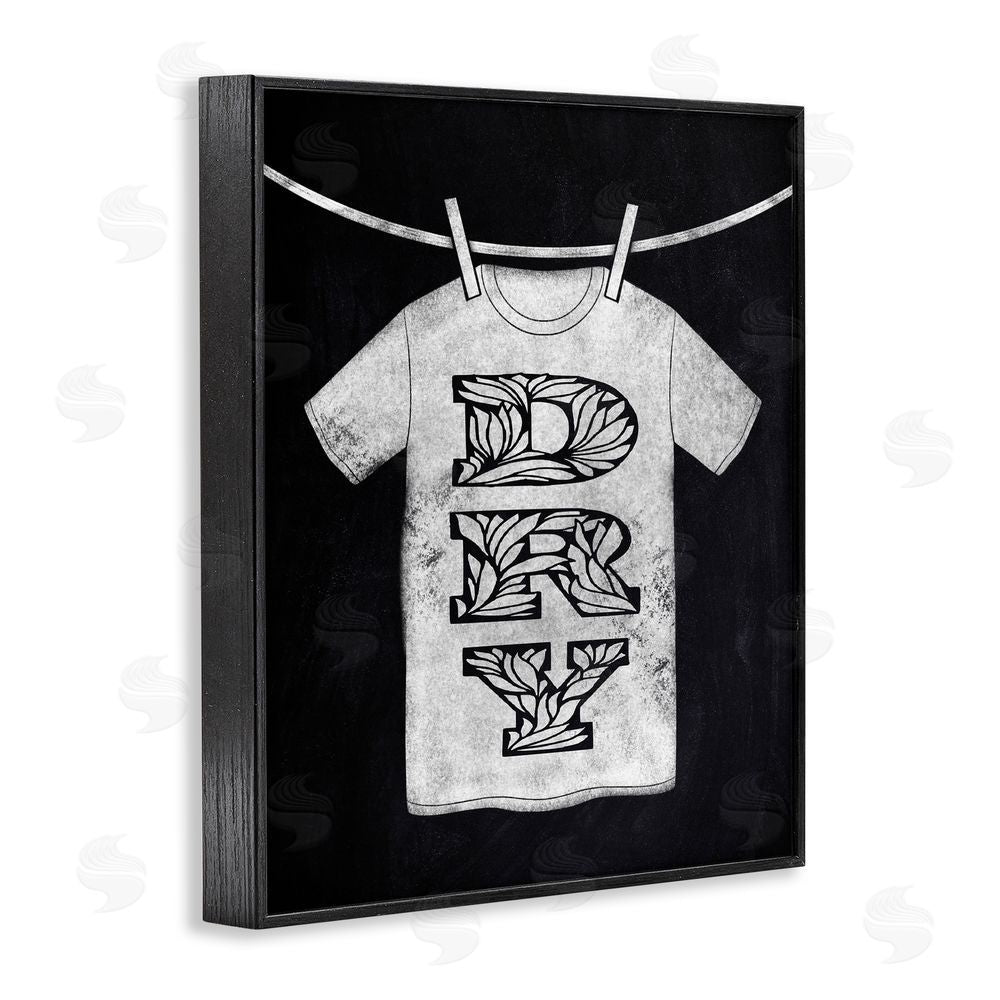Marcus Prime Laundry Dry Ornate Letters Black Framed Giclee Print Wall Art
