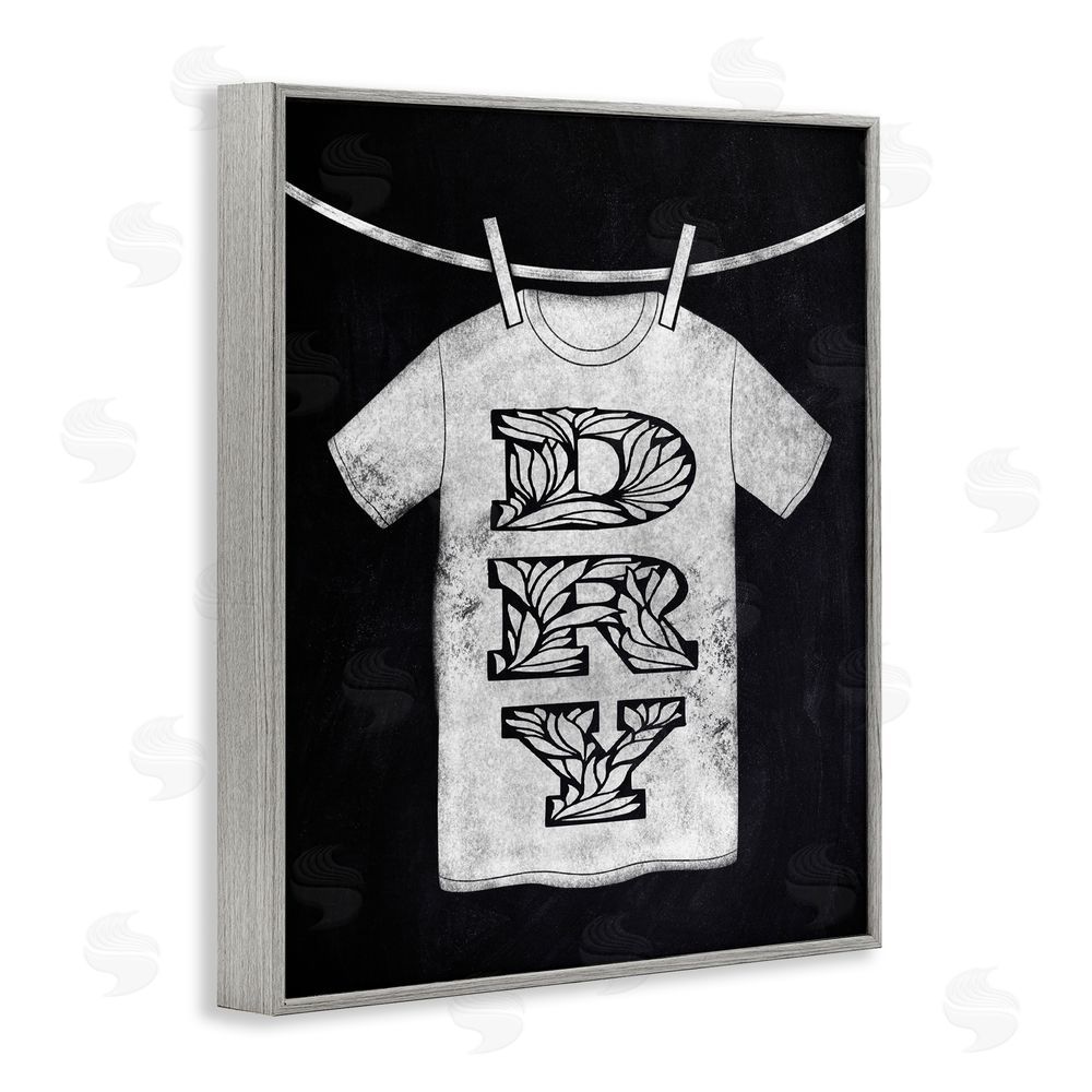 Marcus Prime Laundry Dry Ornate Letters Gray Framed Giclee Print Wall Art