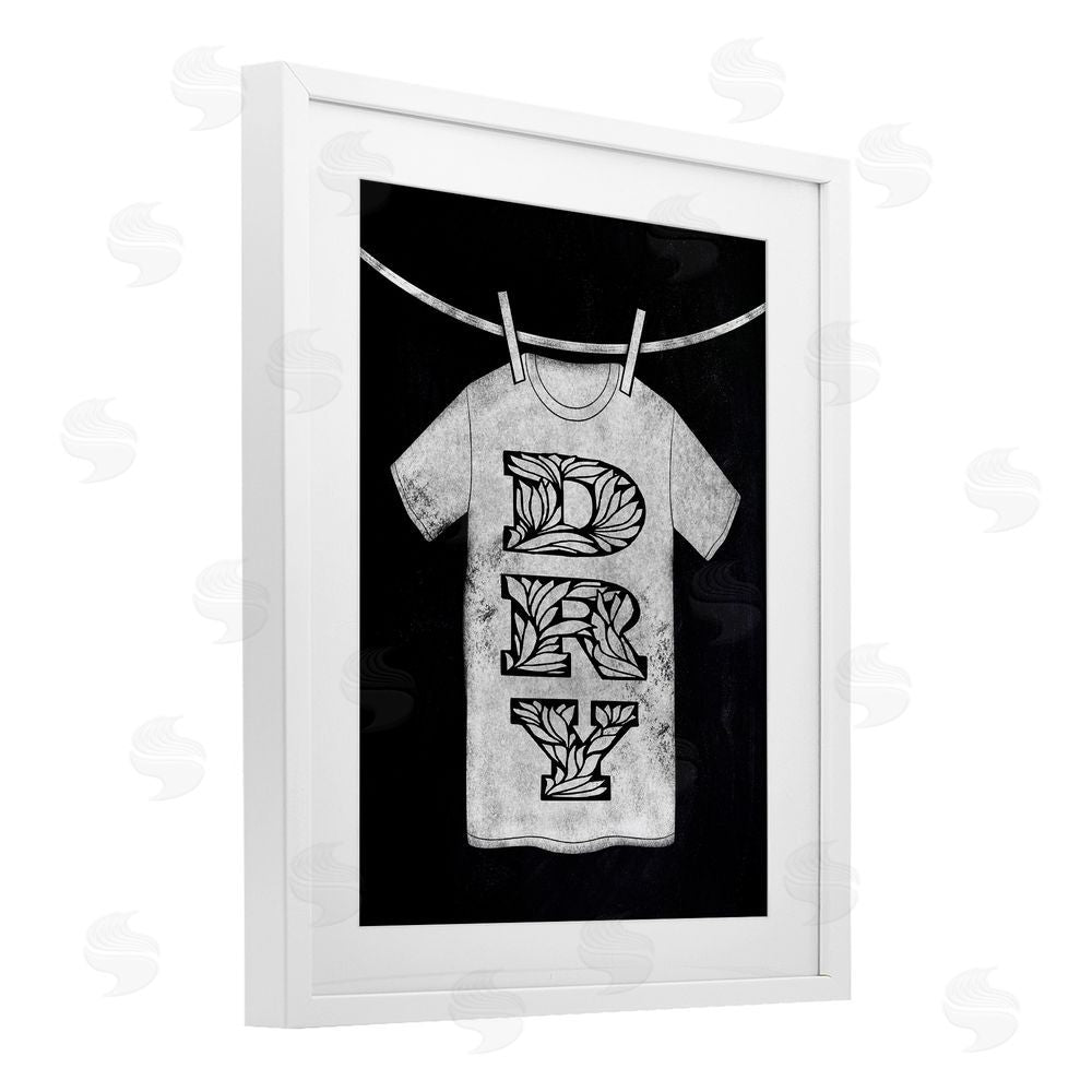 Marcus Prime Laundry Dry Ornate Letters White Framed Print Under Glass Wall Art