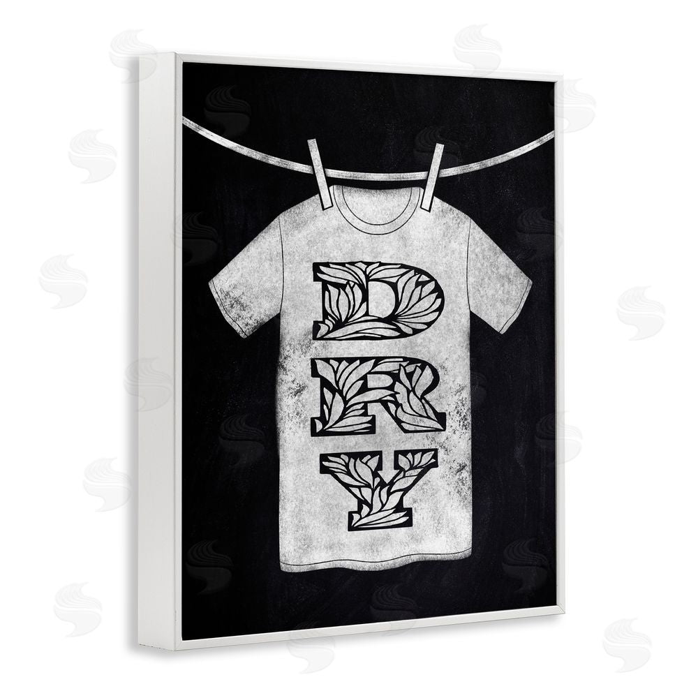 Marcus Prime Laundry Dry Ornate Letters White Framed Giclee Print Wall Art