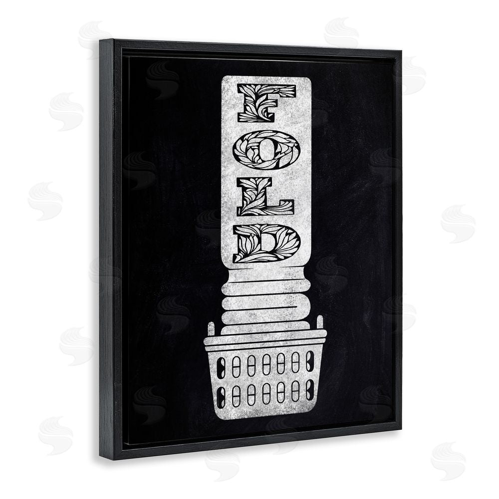Marcus Prime Laundry Fold Ornate Letters Black Floating Frame Canvas Wall Art Print