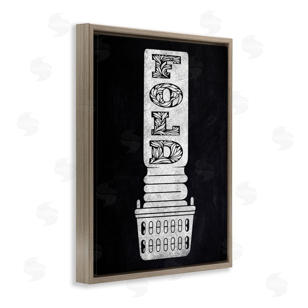 Marcus Prime Laundry Fold Ornate Letters Brown Floating Frame Canvas Wall Art Print