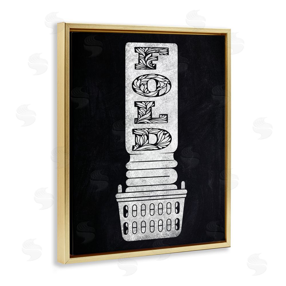 Marcus Prime Laundry Fold Ornate Letters Gold Floating Frame Canvas Wall Art Print