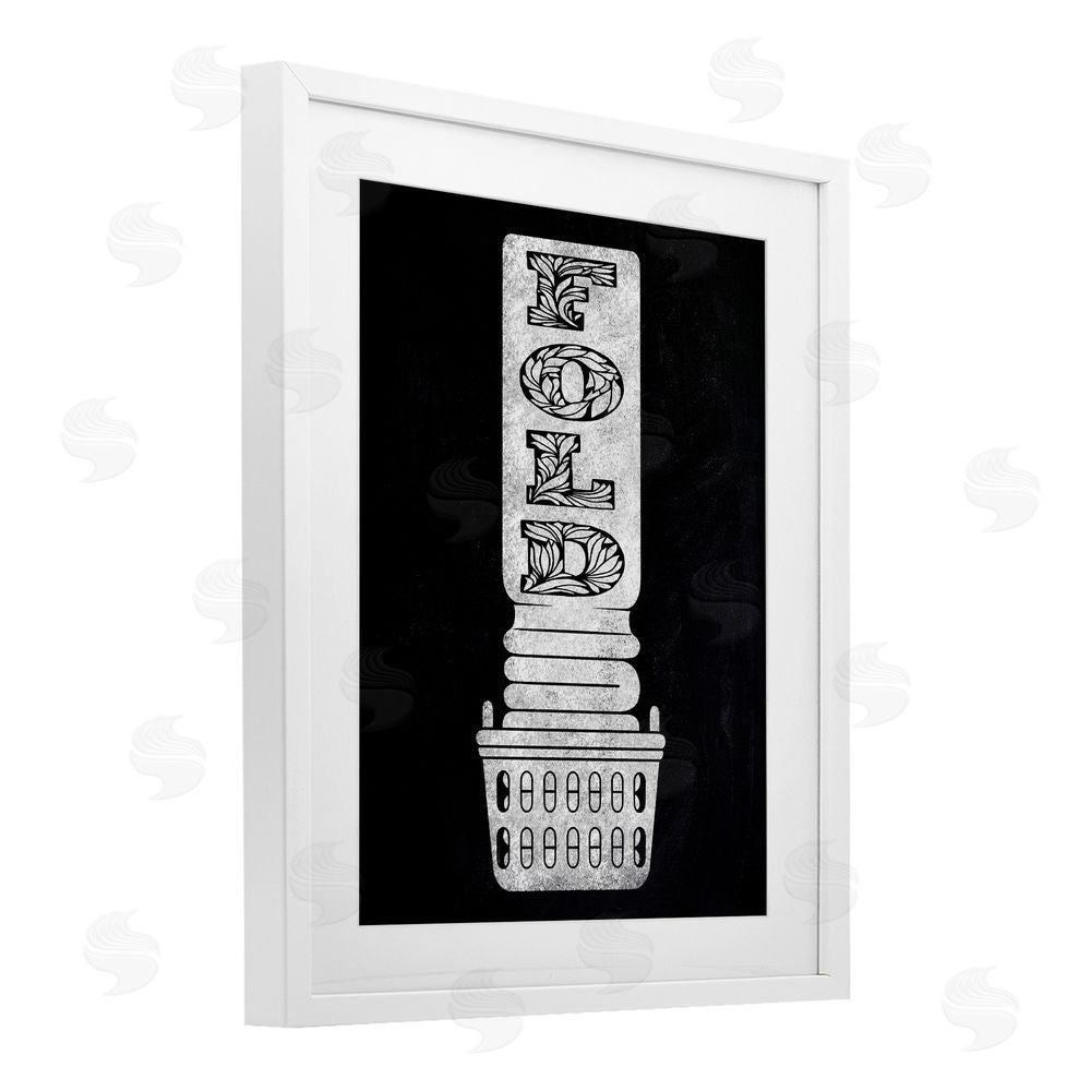 Marcus Prime Laundry Fold Ornate Letters White Framed Print Under Glass Wall Art