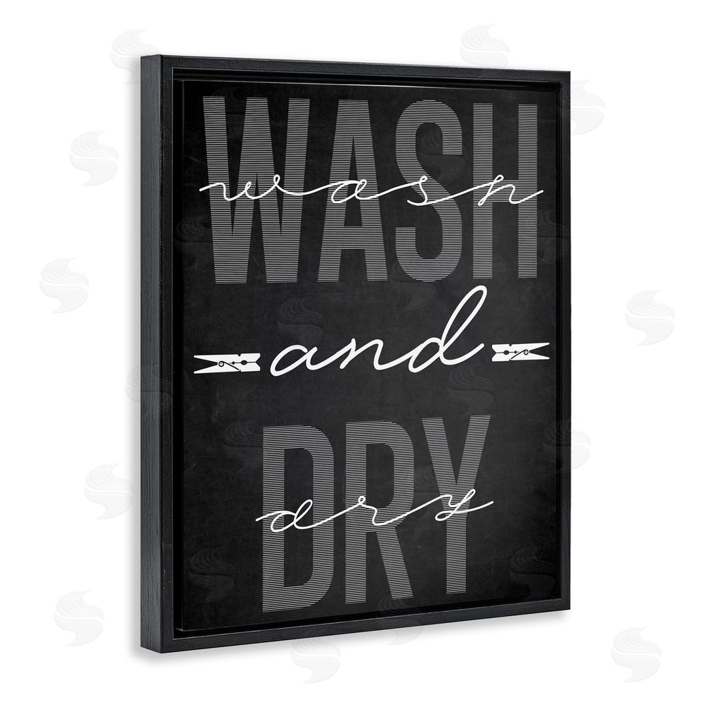Marcus Prime Wash And Dry Black Minimal Black Floating Frame Canvas Wall Art Print
