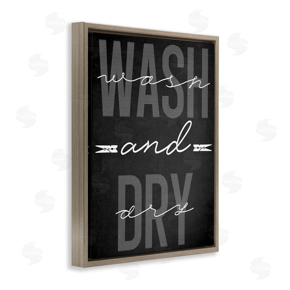 Marcus Prime Wash And Dry Black Minimal Brown Floating Frame Canvas Wall Art Print