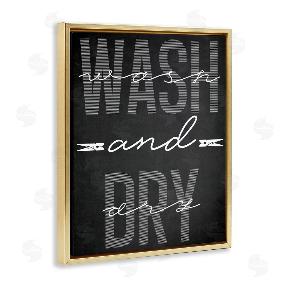 Marcus Prime Wash And Dry Black Minimal Gold Floating Frame Canvas Wall Art Print