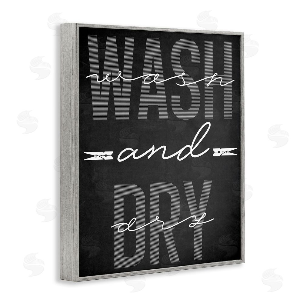 Marcus Prime Wash And Dry Black Minimal Gray Framed Giclee Print Wall Art