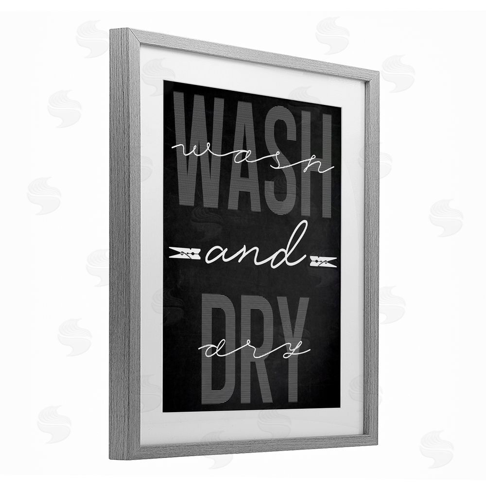 Marcus Prime Wash And Dry Black Minimal Gray Framed Print Under Glass Wall Art